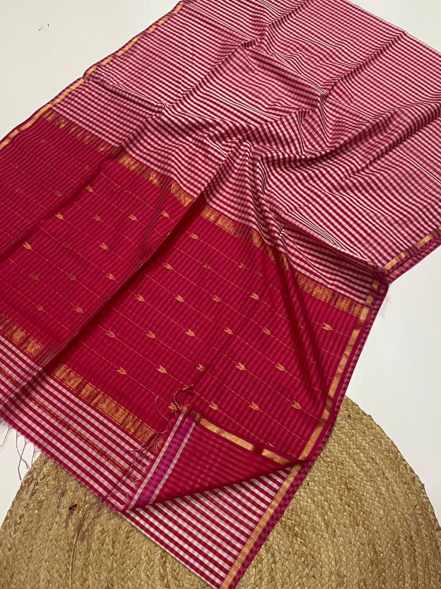 Maheshwari handloom Madras checks saree