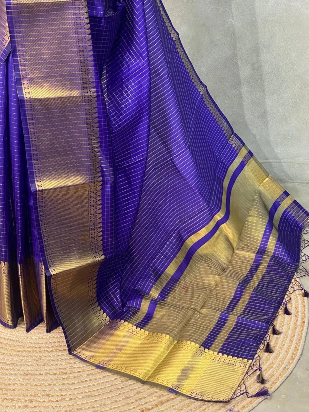 Banarasi semi Kanchipuram checks saree in soft silk