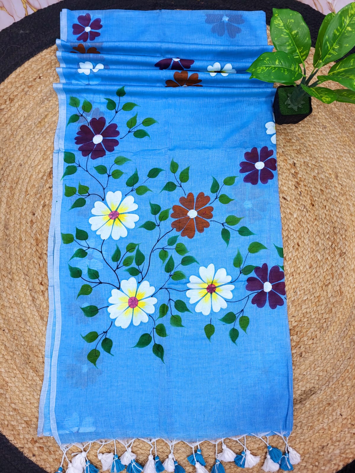 Malcotton Hand Print Saree