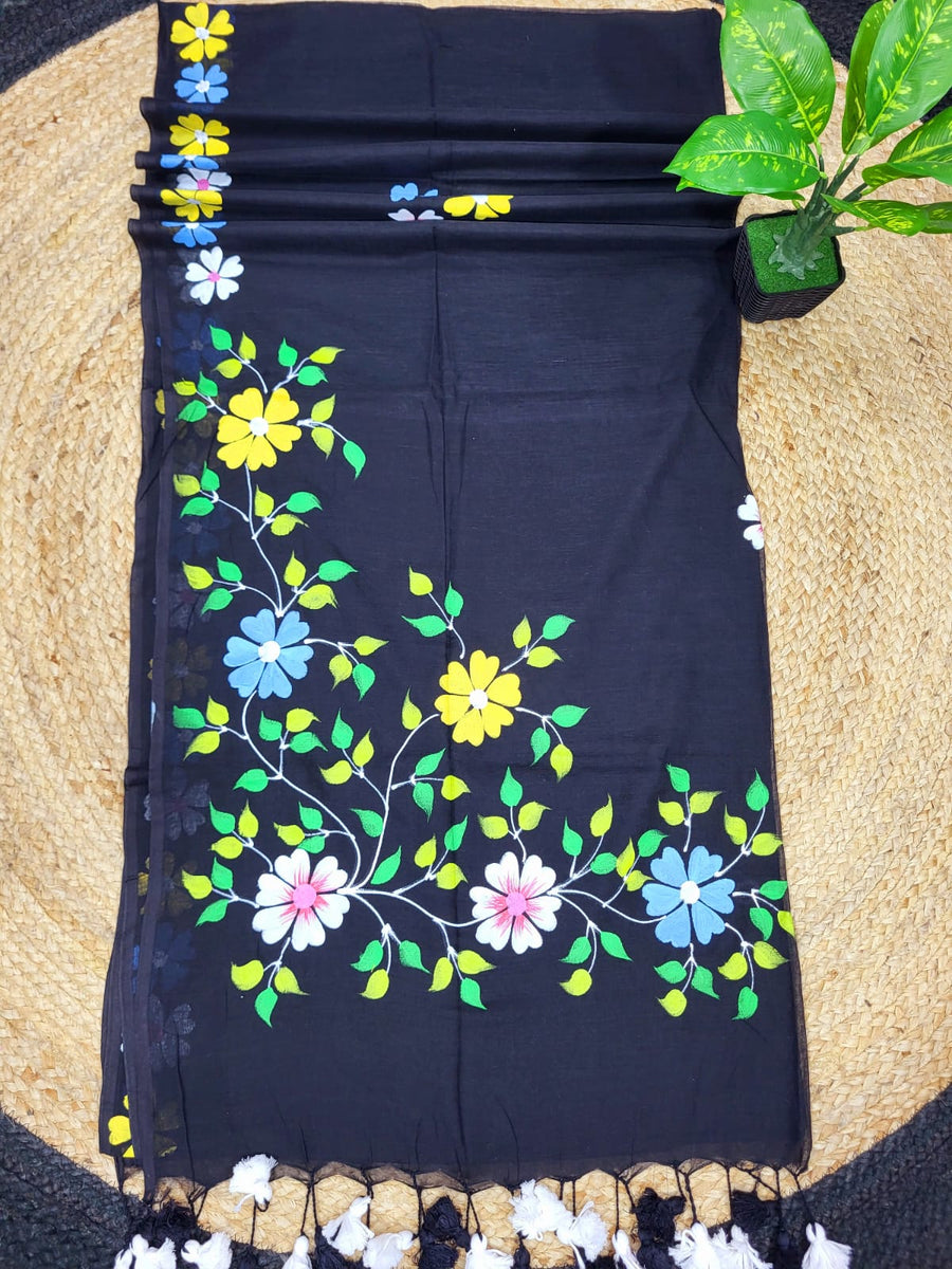 Malcotton Hand Print Saree