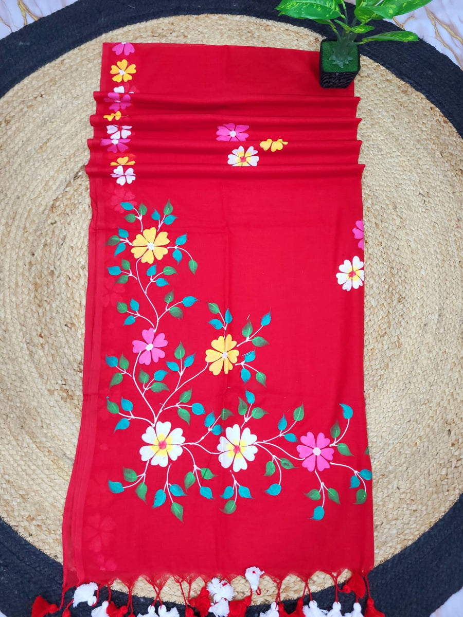 Malcotton Hand Print Saree