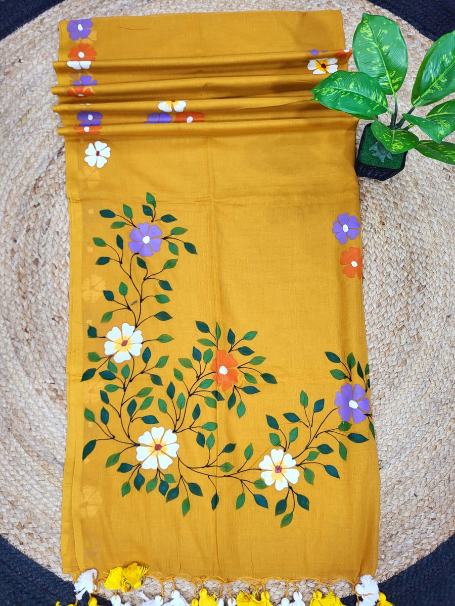 Malcotton Hand Print Saree