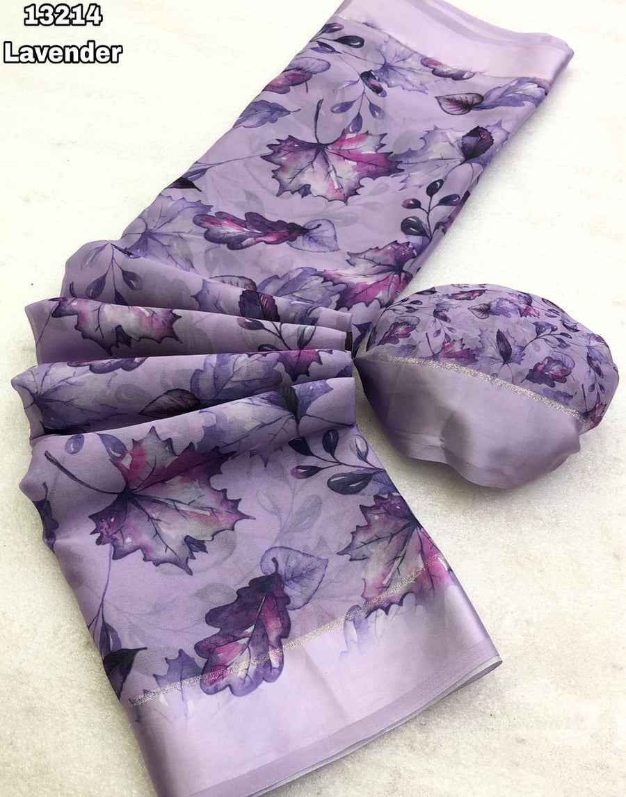 Elegant moss chiffon saree