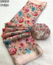 Elegant moss chiffon saree