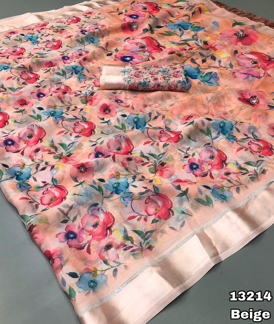 Elegant moss chiffon saree