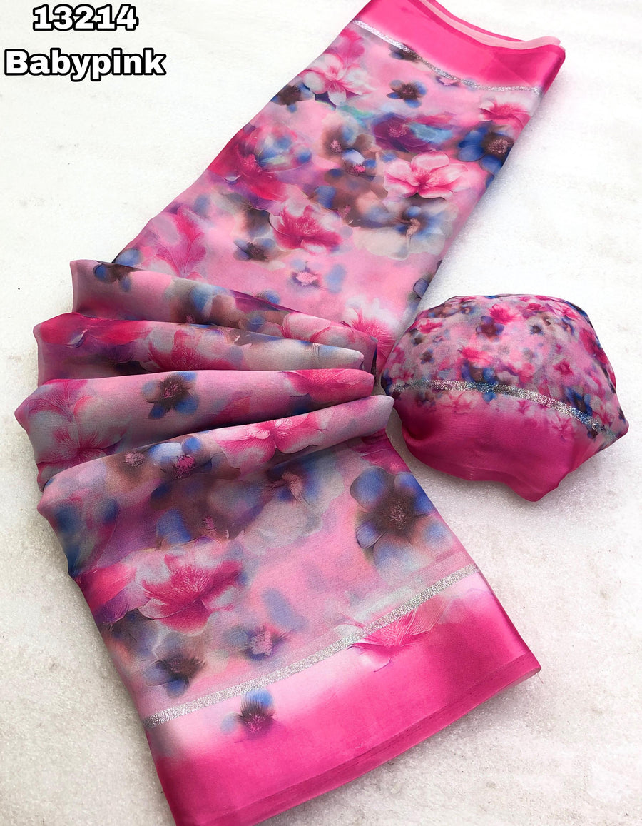 Elegant moss chiffon saree