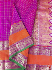 Classy and vintage-inspired Kanjivaram semi-soft silk saree