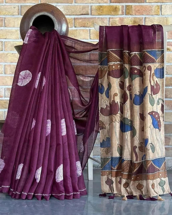 Linen saree
