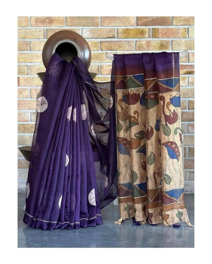 Linen saree