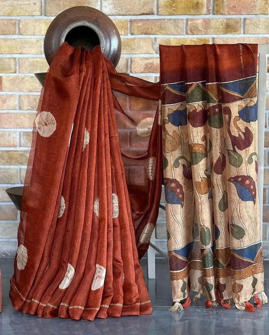 Linen saree