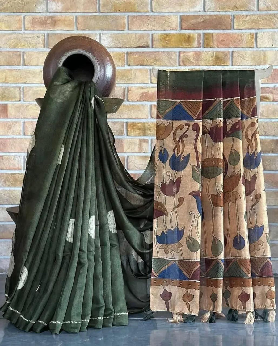 Linen saree