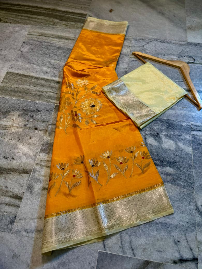 Banarasi semi katan silk sarees