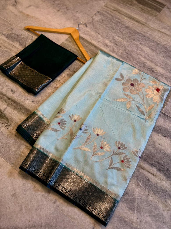 Banarasi semi katan silk sarees