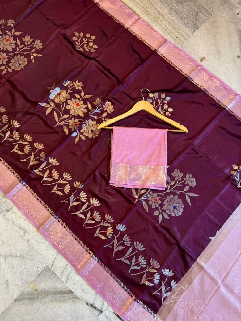 Banarasi semi katan silk sarees