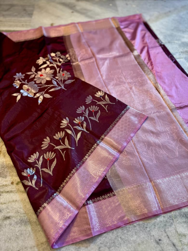 Banarasi semi katan silk sarees