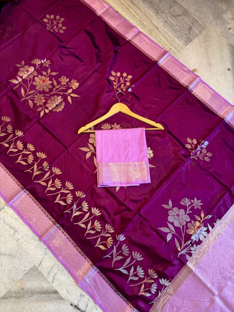 Banarasi semi katan silk sarees