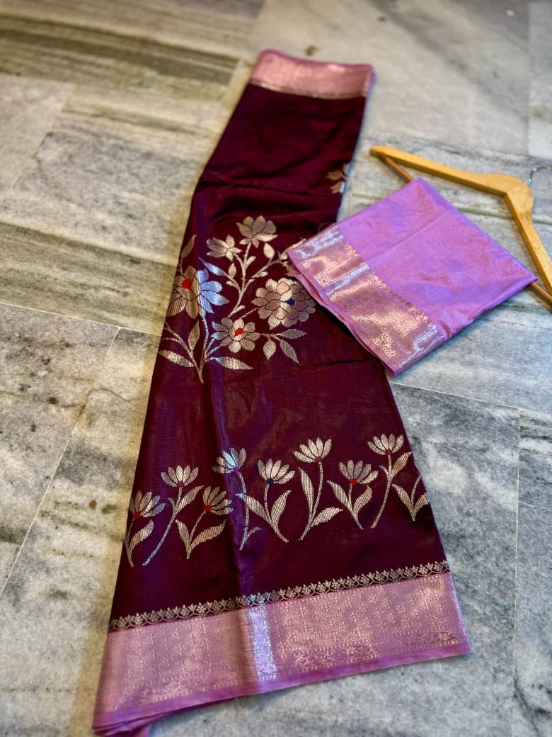 Banarasi semi katan silk sarees