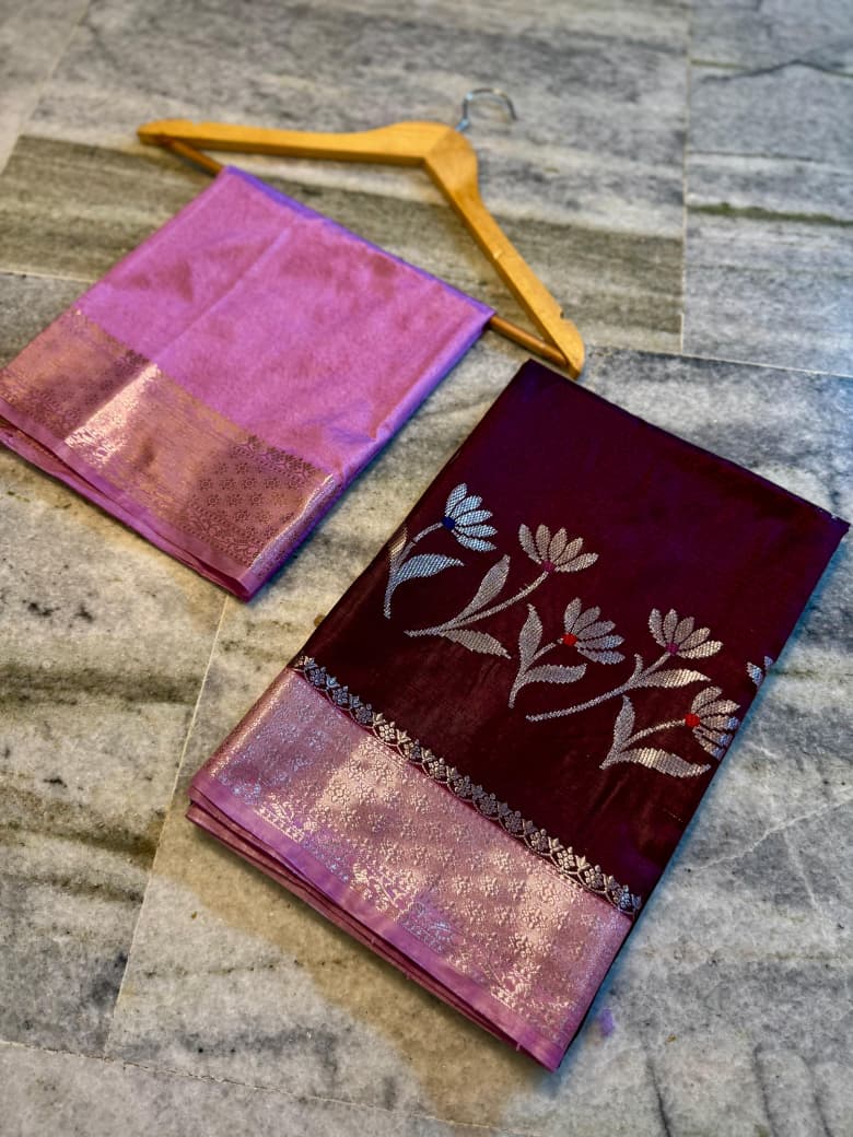 Banarasi semi katan silk sarees
