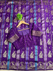 Premium khadi crepe saree