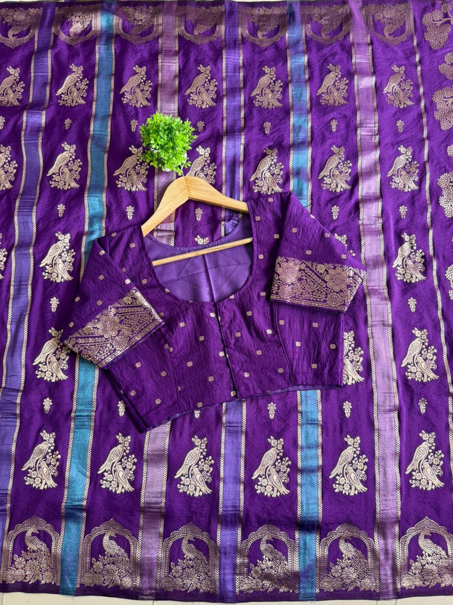 Premium khadi crepe saree
