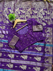 Premium khadi crepe saree