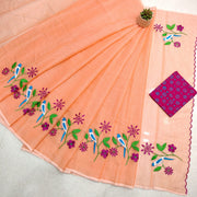 Kota Doria Mix Cotton Hand Machine Embroidery Saree