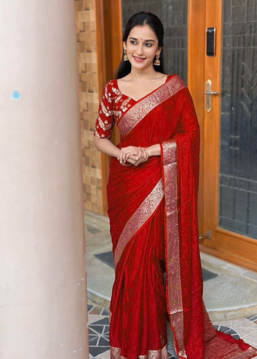 Elegant viscose chinon saree