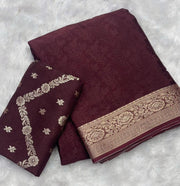 Elegant viscose chinon saree