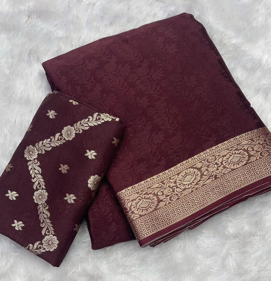 Elegant viscose chinon saree