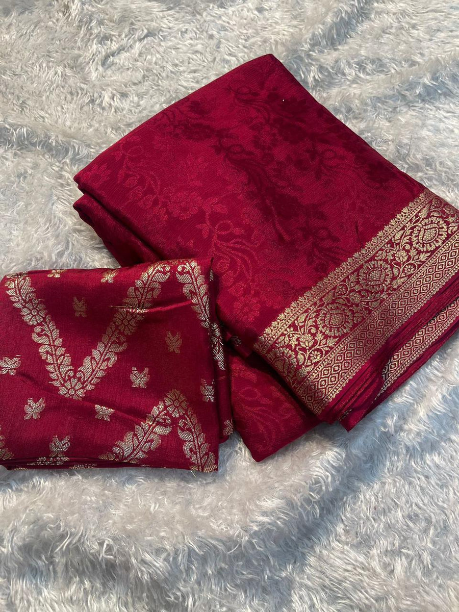Elegant viscose chinon saree