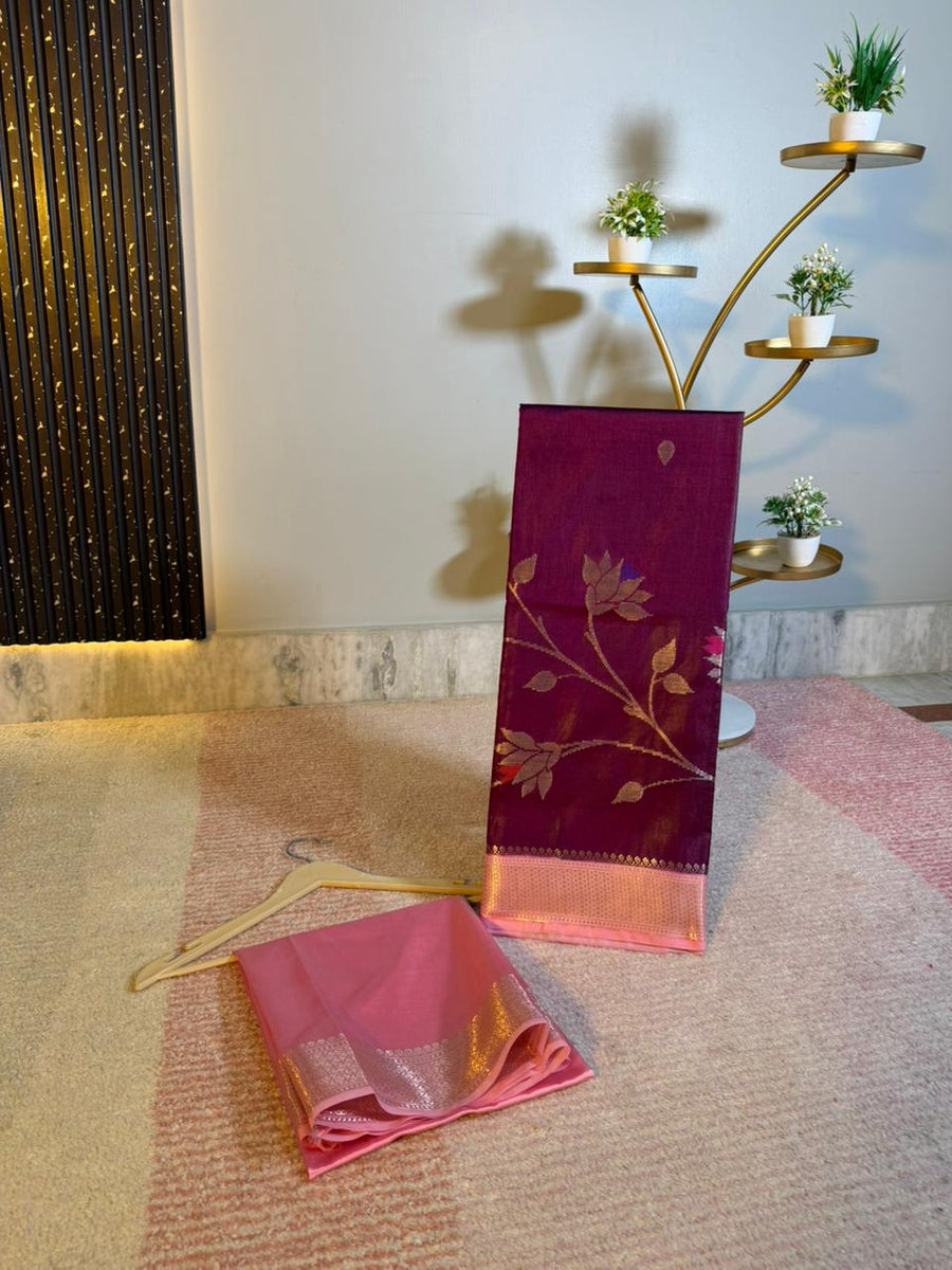 Banarasi semi katan warm silk sarees