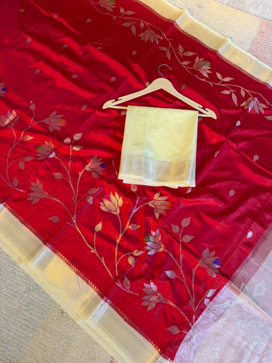 Banarasi semi katan warm silk sarees