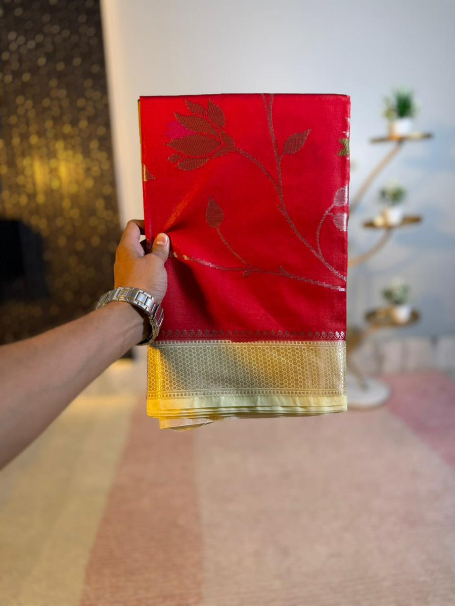 Banarasi semi katan warm silk sarees