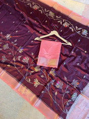 Banarasi semi katan warm silk sarees