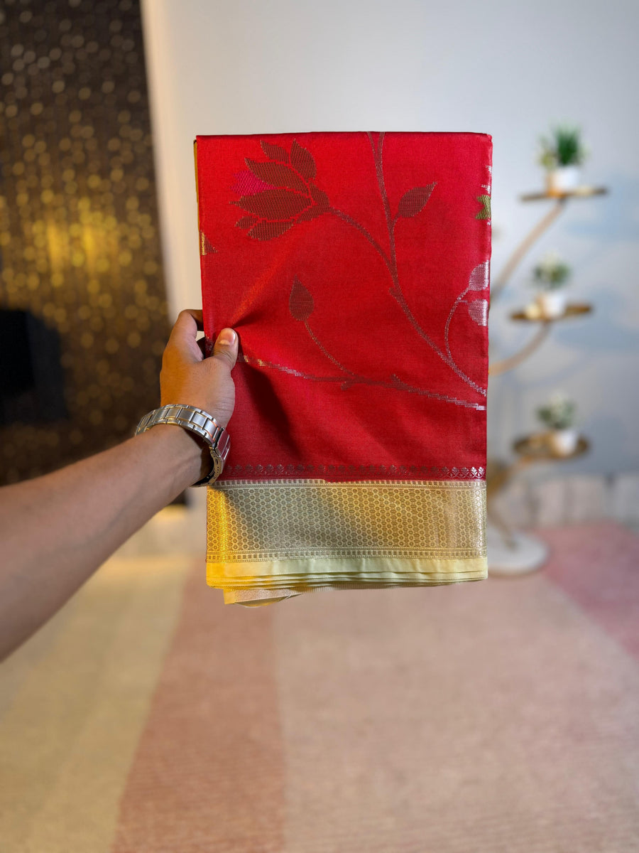 Banarasi semi katan warm silk sarees
