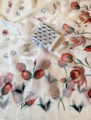 Floral Digital Print And Fancy Latkan