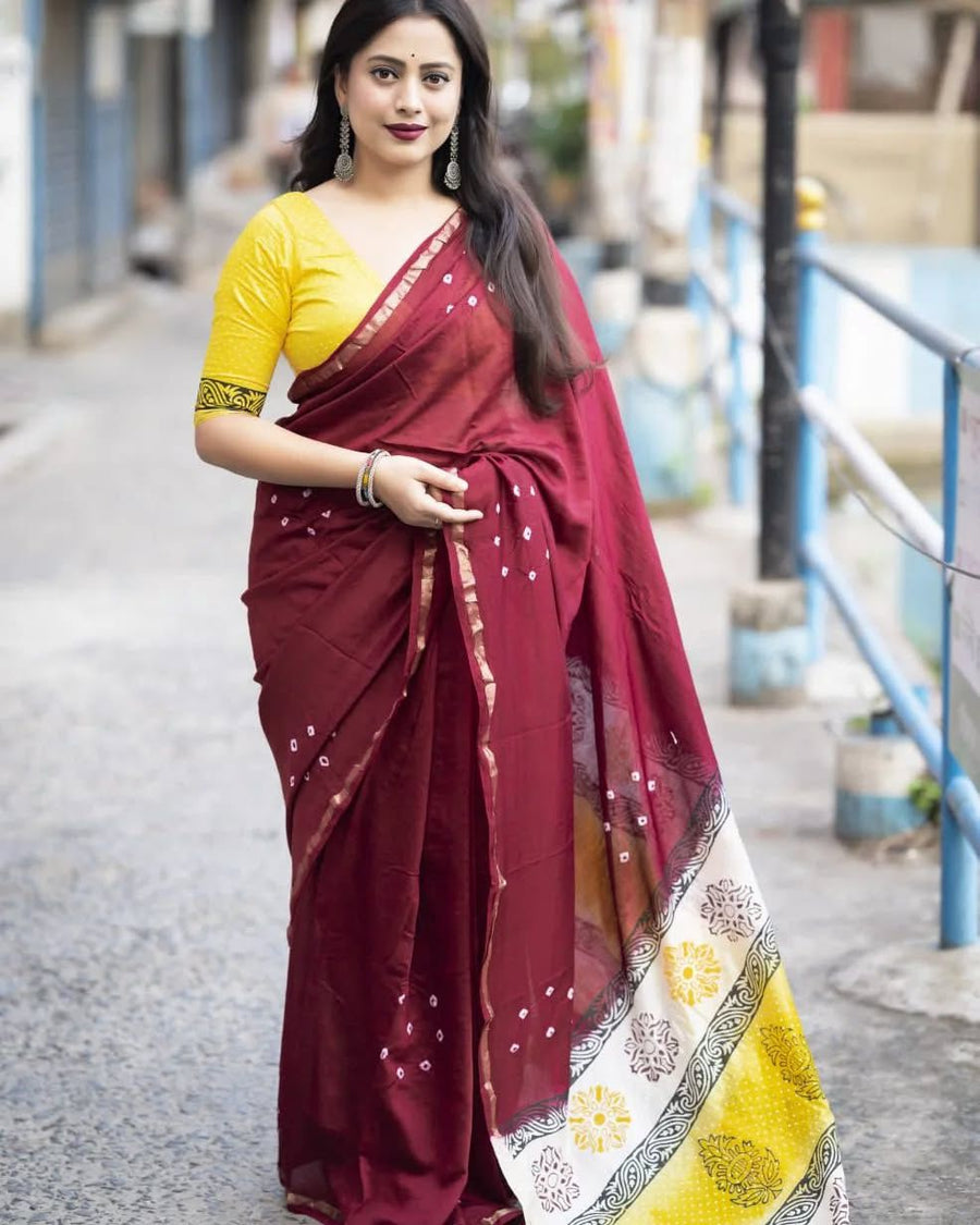 Mul cotton saree