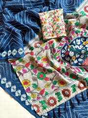 cotton linen saree