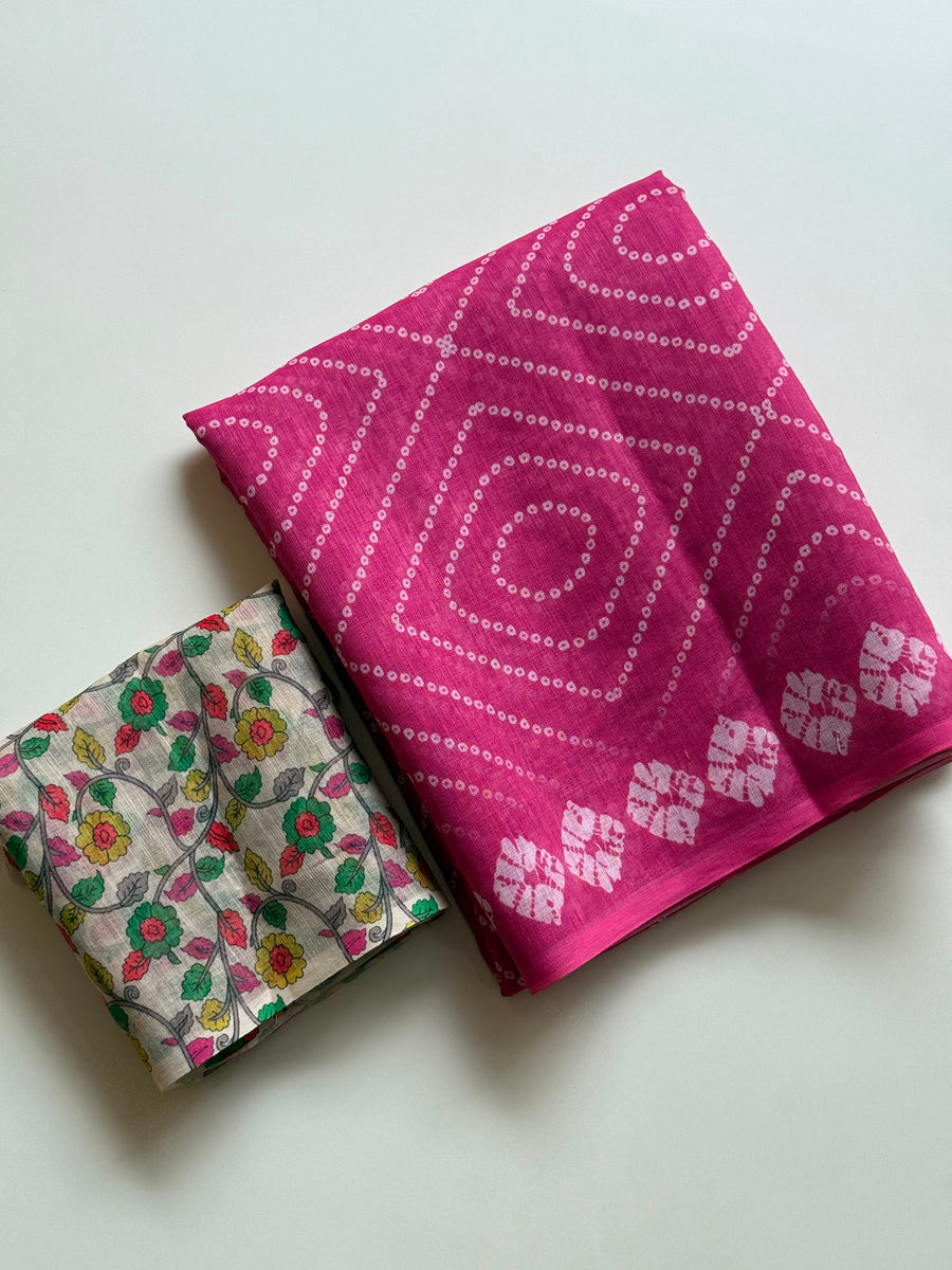 cotton linen saree