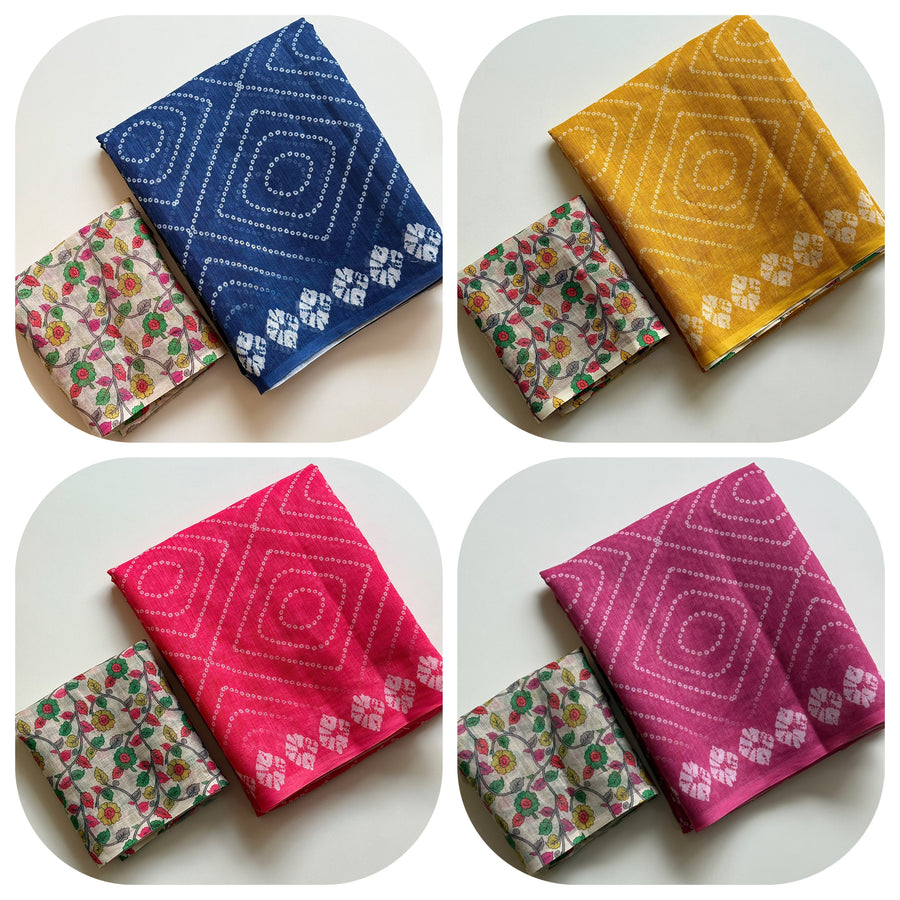 cotton linen saree