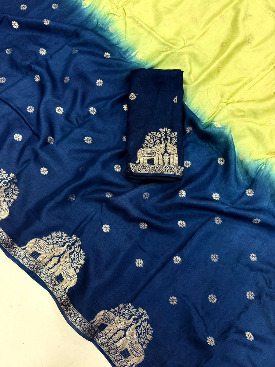 Elegant 2D Muslin Silk Shaded Saree
