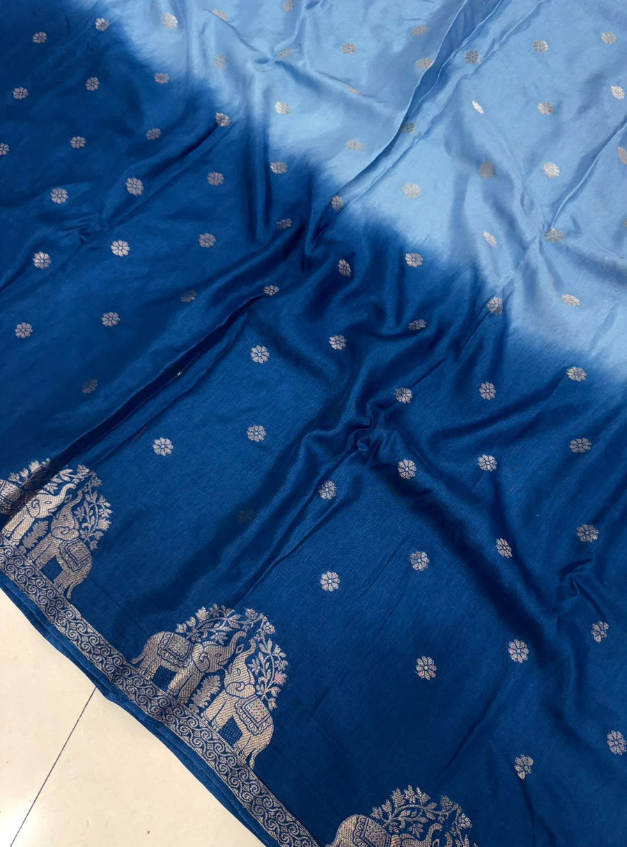 Elegant 2D Muslin Silk Shaded Saree