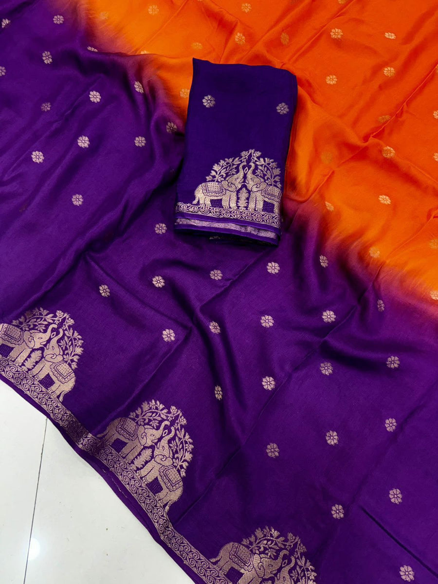 Elegant 2D Muslin Silk Shaded Saree