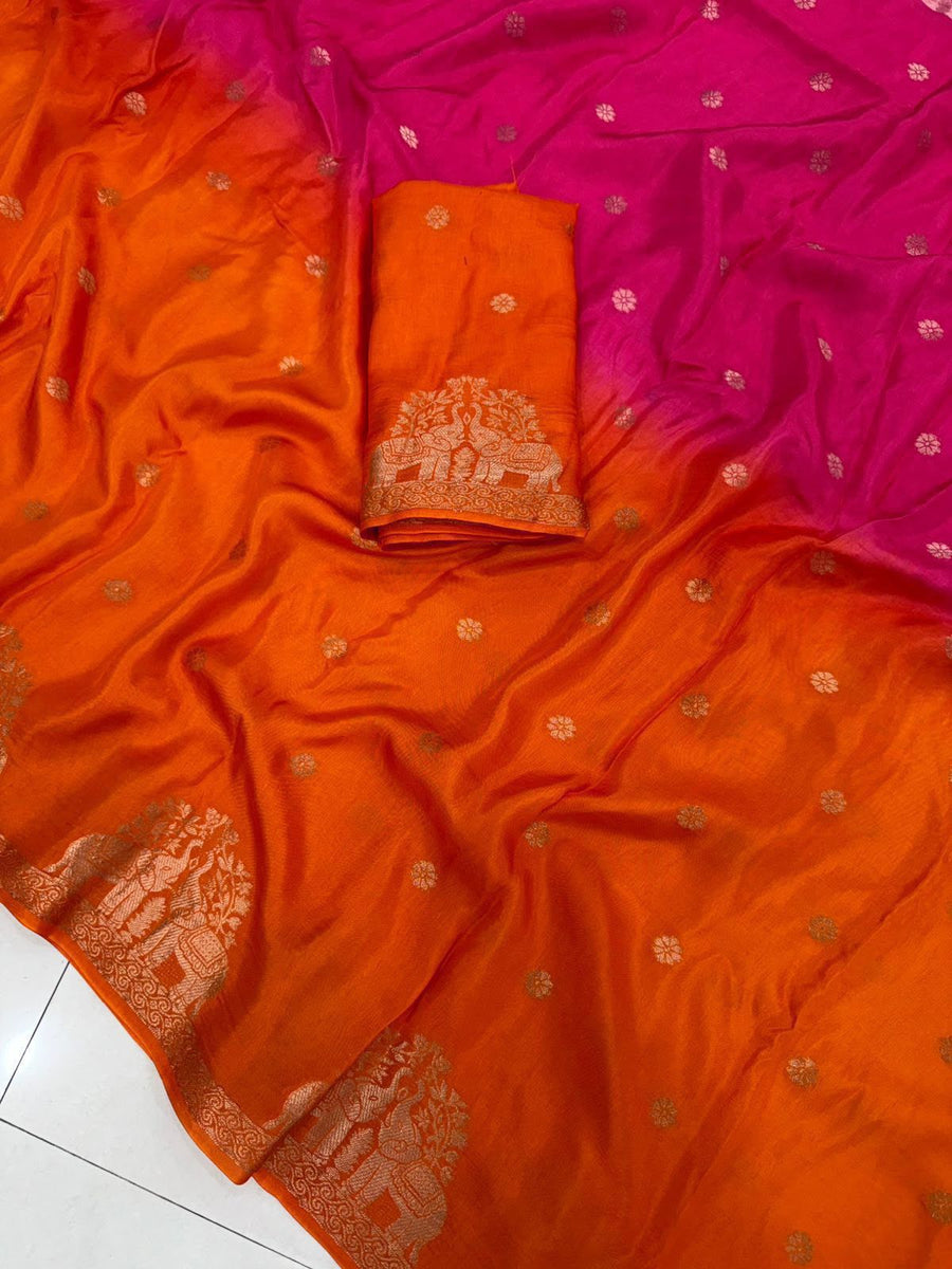 Elegant 2D Muslin Silk Shaded Saree