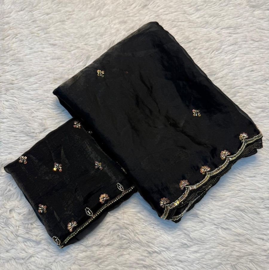 Fancy Space Silk Fabric SareE