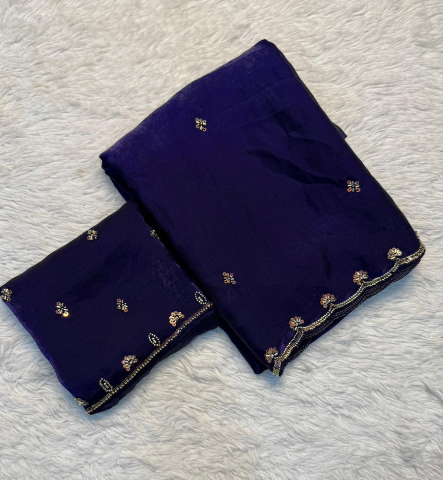 Fancy Space Silk Fabric SareE