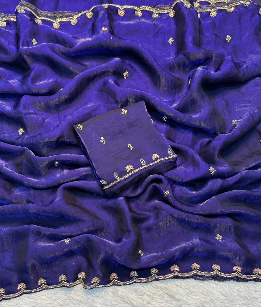 Fancy Space Silk Fabric SareE