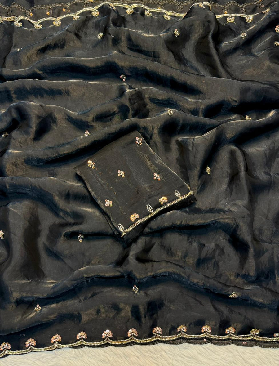 Fancy Space Silk Fabric SareE
