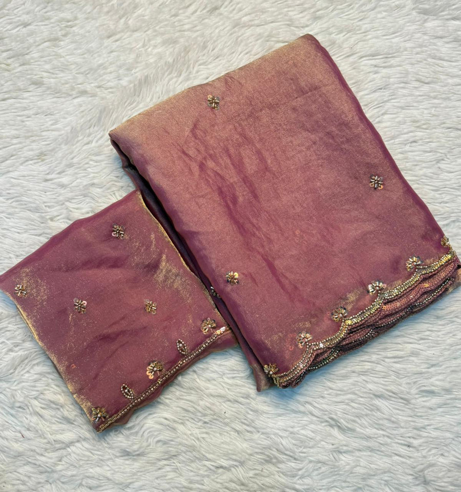 Fancy Space Silk Fabric SareE