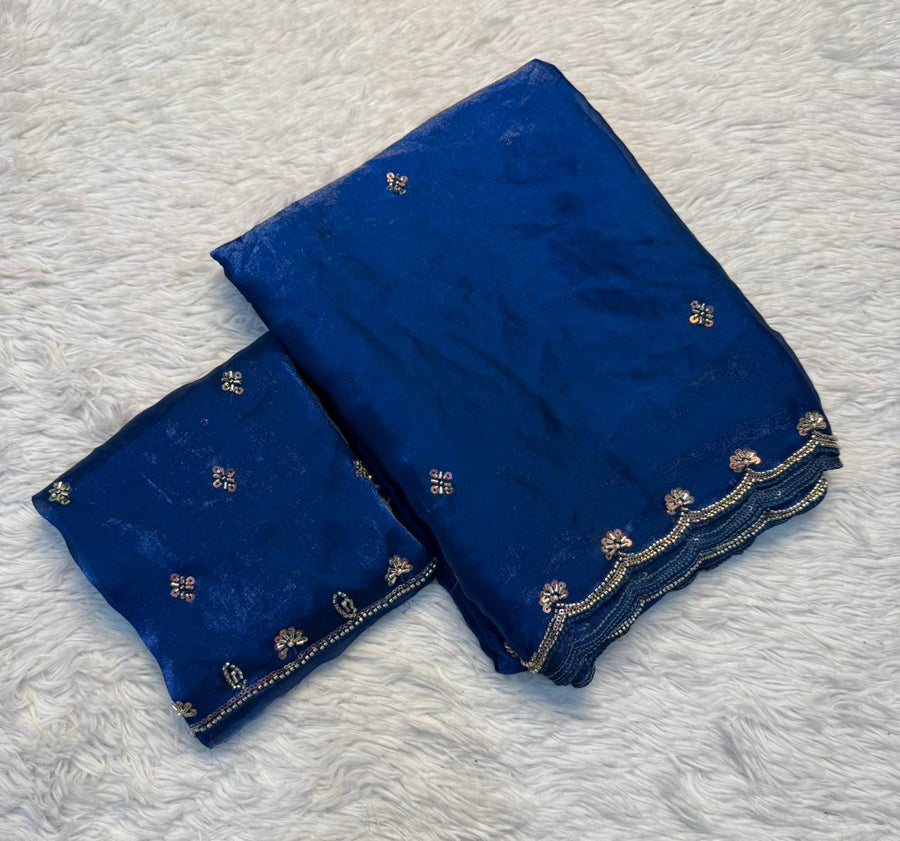 Fancy Space Silk Fabric SareE